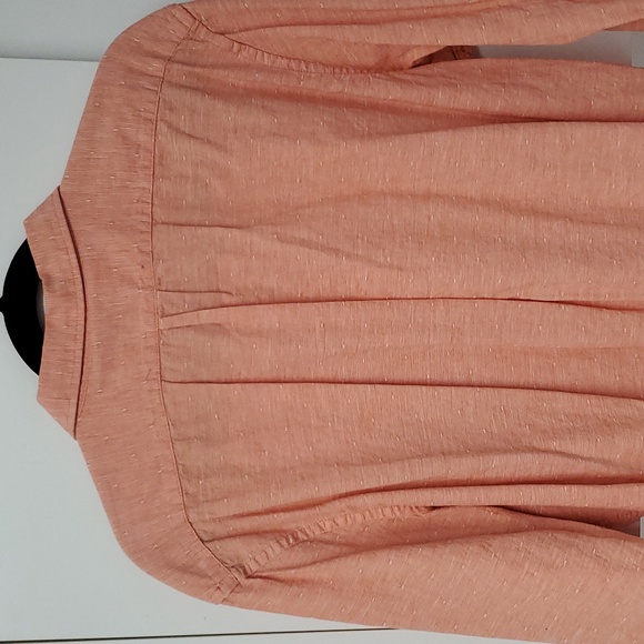 Old Navy Mens XL orange w white Mens long sleeve Casual Button Down - Picture 10 of 11